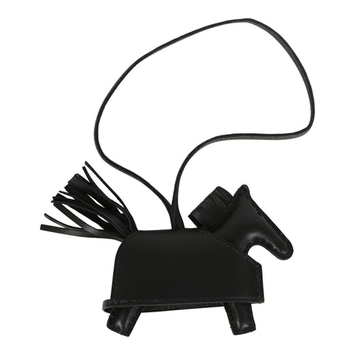 Hermes Rodeo Rock Bag Charm PM Black Milo Lambskin Palladium Hardware