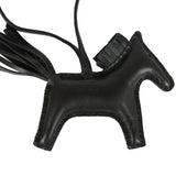 Hermes Rodeo Rock Bag Charm PM Black Milo Lambskin Palladium Hardware