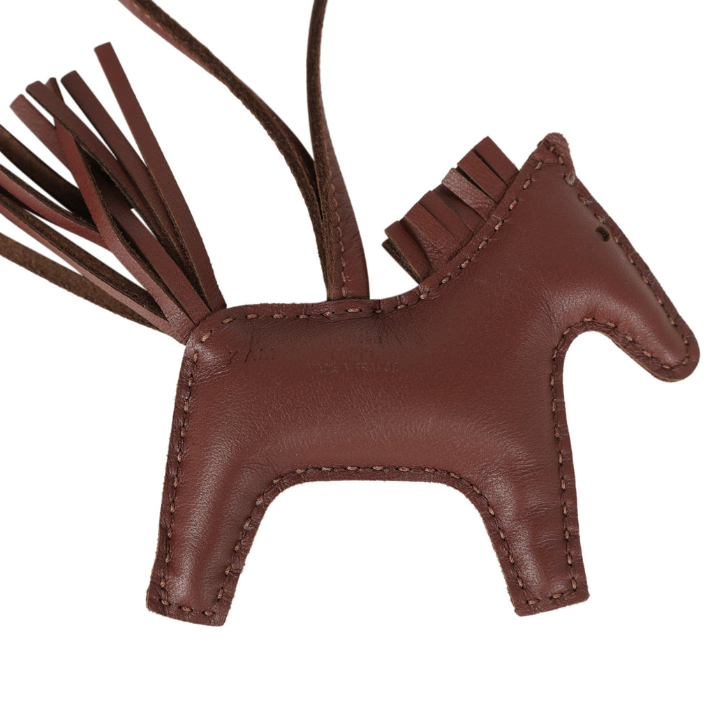 Hermes Rodeo Rock Bag Charm PM Terre Milo Lambskin Palladium Hardware