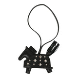 Hermes Rodeo Rock Bag Charm PM Black Milo Lambskin Palladium Hardware