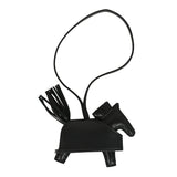 Hermes Rodeo Rock Bag Charm PM Black Milo Lambskin Palladium Hardware