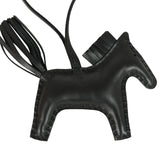 Hermes Rodeo Rock Bag Charm PM Black Milo Lambskin Palladium Hardware