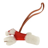 Hermes Budy Charm Capucine and Gold Milo Lambskin and Ecru Merino Wool