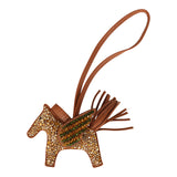 Custom Gold Swarovski Crystal Hermes Bedazzled Pegase Rodeo Bag Charm PM Gold Milo Lambskin