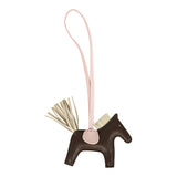 Hermes Rodeo Bag Charm PM Chocolat, Craie and Rose Darling Milo Lambskin - Thumbnail View 2