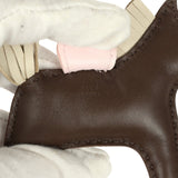 Hermes Rodeo Bag Charm PM Chocolat, Craie and Rose Darling Milo Lambskin - Thumbnail View 3