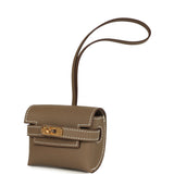Hermes Kelly Festival Bag Charm Etoupe Swift Gold Hardware