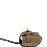 Hermes Kelly Festival Bag Charm Etoupe Swift Gold Hardware