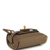 Hermes Kelly Festival Bag Charm Etoupe Swift Gold Hardware