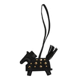 Hermes Rodeo Rock Bag Charm PM Black Milo Lambskin Gold Hardware