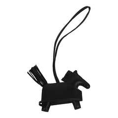Hermes Rodeo Rock Bag Charm PM Black Milo Lambskin Gold Hardware