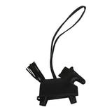 Hermes Rodeo Rock Bag Charm PM Black Milo Lambskin Gold Hardware