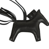 Hermes Rodeo Rock Bag Charm PM Black Milo Lambskin Palladium Hardware