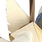 Hermes Birdy Charm Vanille, Jaune Ambre, Gris Fonce, Bleu Saphir, Bleu Glacier, Etoupe Matte Alligator, Lizard Niloticus, Chevre Mysore, Epsom and Milo Lambskin Palladium Hardware