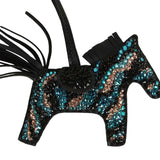 Custom Multicolored Swarovski Crystal Hermes Bedazzled Rodeo Bag Charm PM Black Milo Lambskin - Thumbnail View 3