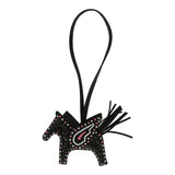 Custom Black Swarovski Crystal Hermes Bedazzled Pegase Rodeo Bag Charm PM So Black Milo Lambskin - Thumbnail View 1