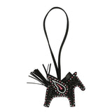 Custom Black Swarovski Crystal Hermes Bedazzled Pegase Rodeo Bag Charm PM So Black Milo Lambskin - Thumbnail View 2
