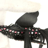 Custom Black Swarovski Crystal Hermes Bedazzled Pegase Rodeo Bag Charm PM So Black Milo Lambskin - Thumbnail View 3