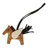 Hermes Multi Bedazzled Pegase Rodeo Bag Charm PM Sesame, Black, Nata Milo Lambskin - Thumbnail View 1