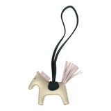 Hermes Rodeo Bag Charm PM Craie, Mauve Pale & Vert Cypres Milo Lambskin - Thumbnail View 1