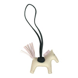 Hermes Rodeo Bag Charm PM Craie, Mauve Pale & Vert Cypres Milo Lambskin - Thumbnail View 2
