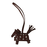 Hermes Rodeo Rock Bag Charm PM Terre Milo Lambskin Palladium Hardware