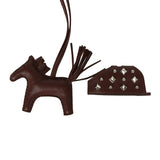 Hermes Rodeo Rock Bag Charm PM Terre Milo Lambskin Palladium Hardware