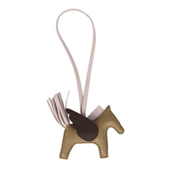 Hermes Pegasus Rodeo Bag Charm PM Beige Marfa, Mauve Pale, Moka Milo Lambskin