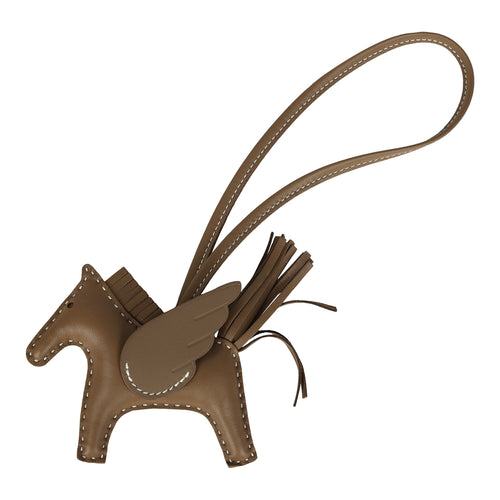 Hermes Pegase Rodeo Bag Charm PM Etoupe Milo Lambskin