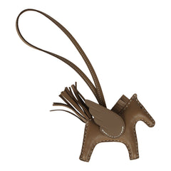 Hermes Pegase Rodeo Bag Charm PM Etoupe Milo Lambskin