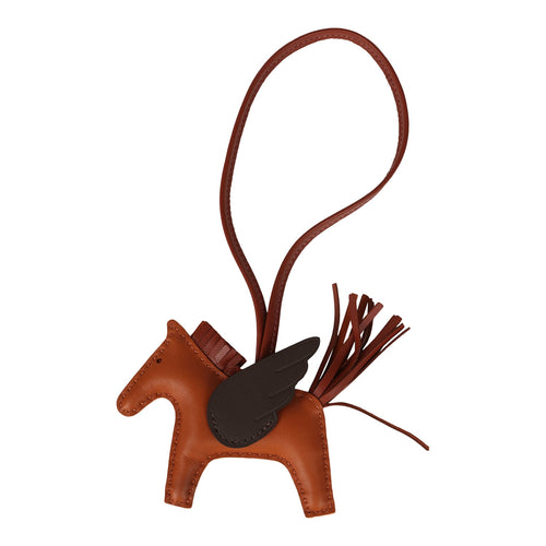 Hermes Pegase Rodeo Bag Charm PM Pain D' Epice, Moka and Sienne Milo Lambskin
