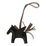 Hermes Pegase Rodeo Bag Charm PM Black and Etoupe Swift Milo Lambskin