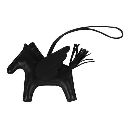 Hermes Pegase Rodeo Bag Charm MM So Black Milo Lambskin