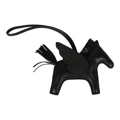 Hermes Pegase Rodeo Bag Charm MM So Black Milo Lambskin