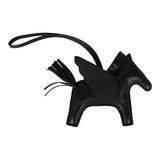 Hermes Pegase Rodeo Bag Charm MM So Black Milo Lambskin
