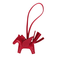 Hermes Pegase Rodeo Bag Charm PM Framboise Milo Lambskin