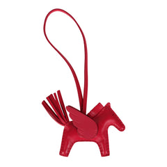 Hermes Pegase Rodeo Bag Charm PM Framboise Milo Lambskin