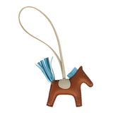 Hermes Rodeo Bag Charm PM Gold, Bleu Celeste and Craie Milo Lambskin - Thumbnail View 2
