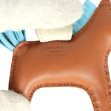 Hermes Rodeo Bag Charm PM Gold, Bleu Celeste and Craie Milo Lambskin - Thumbnail View 3