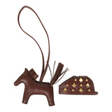 Hermes Rodeo Rock Bag Charm PM Terre Milo Lambskin Gold Hardware