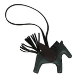 Hermes Pegase Rodeo Bag Charm PM Vert Mangrove, Black, Bai-Brun Milo Lambskin