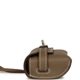 Hermes Kelly Festival Bag Charm Etoupe Swift Palladium Hardware