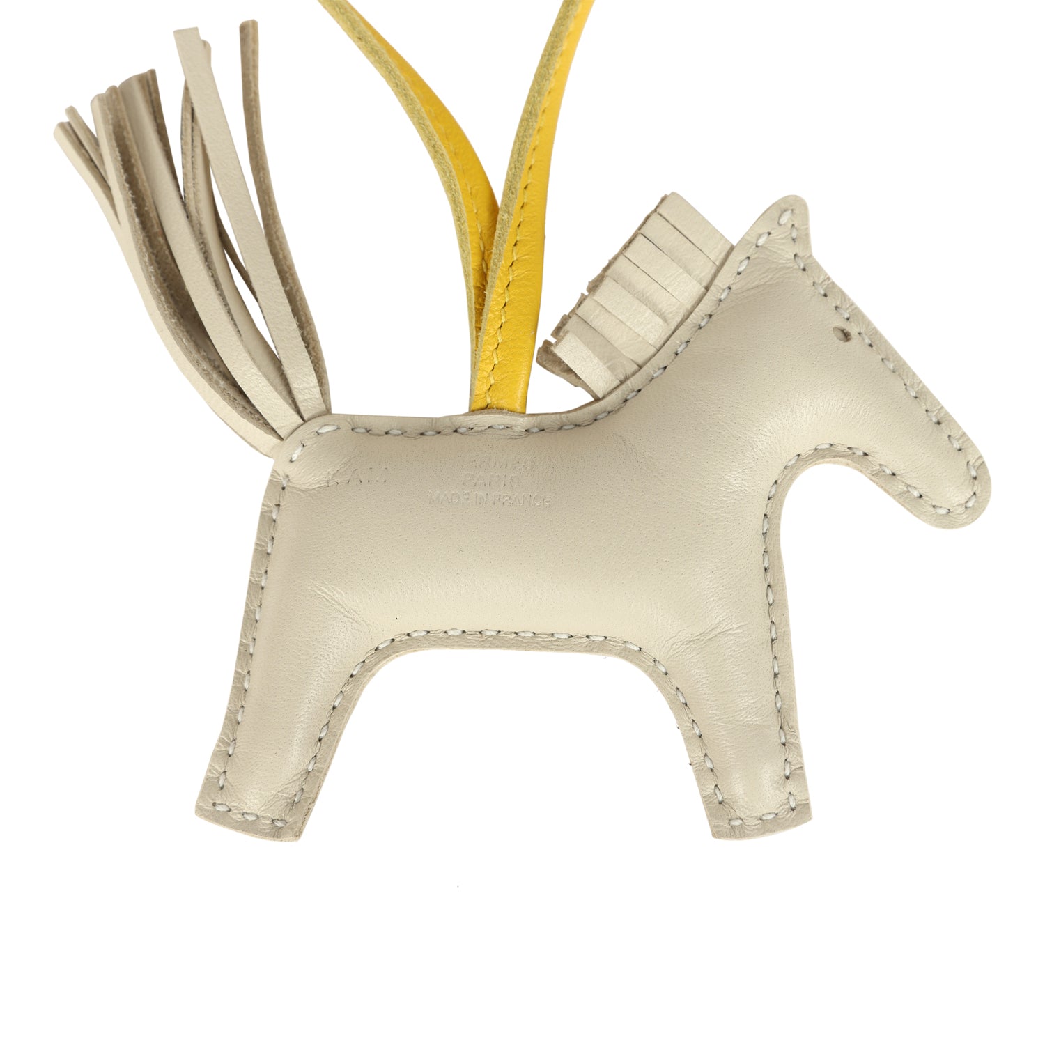 Hermes Rodeo Robeo 24 Charm PM Craie, Terre, Jaune de Naples Milo ...