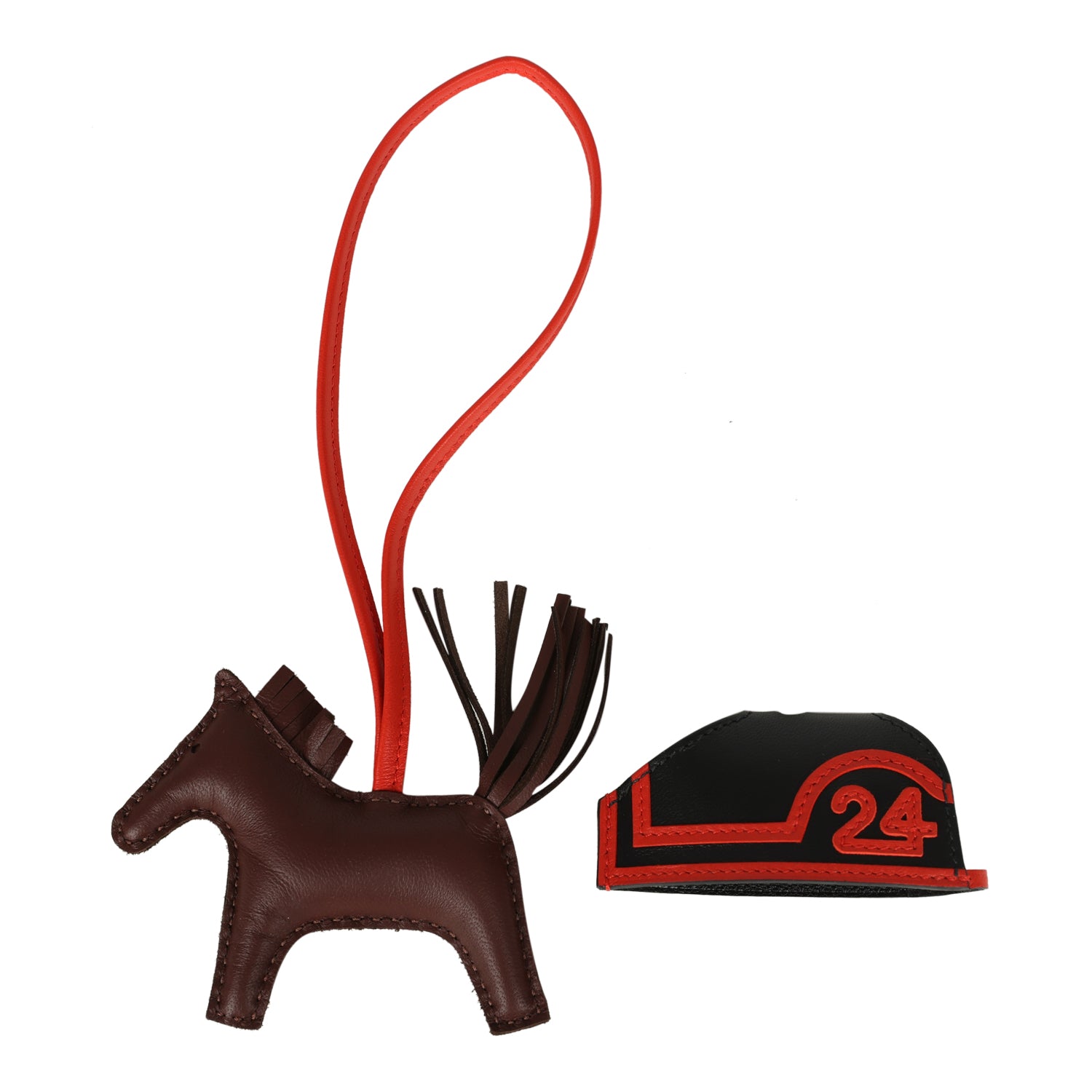 Hermes Rodeo Robeo 24 Charm PM Terre, Black and Rouge Radieux Milo Lam