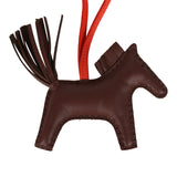 Hermes Rodeo Robeo 24 Charm PM Terre, Black and Rouge Radieux Milo Lambskin