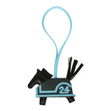 Hermes Rodeo Robeo 24 Charm PM Black, Vert Mangrove and Celeste Milo Lambskin