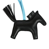 Hermes Rodeo Robeo 24 Charm PM Black, Vert Mangrove and Celeste Milo Lambskin