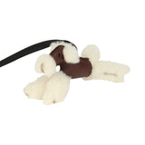 Hermes Budy Charm Terre and Black Milo Lambskin and Ecru Merino Wool