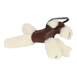 Hermes Budy Charm Terre and Black Milo Lambskin and Ecru Merino Wool