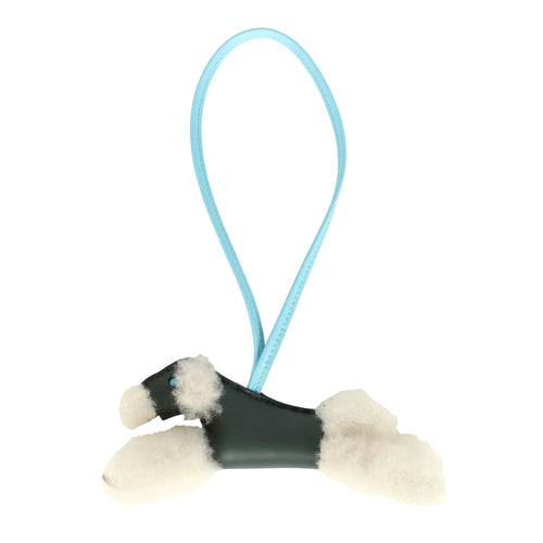 Hermes Budy Charm Vert Mangrove and Celeste Milo Lambskin and Ecru Merino Wool